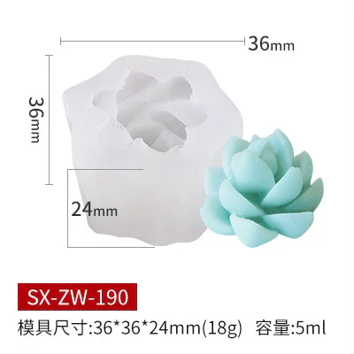 HULIANFU Mini Cactus Shape Candle Silicone Mold Handmade DIY Desktop Decoration Gypsum Epoxy Resin Aromatherapy Candle Silicone Mould - Deanwangkt