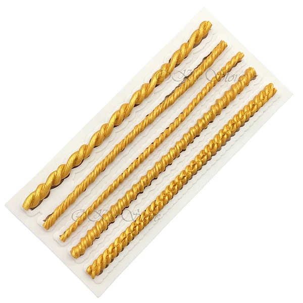 HULIANFU Pearl Rope Wave Flower Gemstone Shape Cake Side Lace Silicone Sugarcraft Mold Fondant Cake Decorating Tools - Deanwangkt