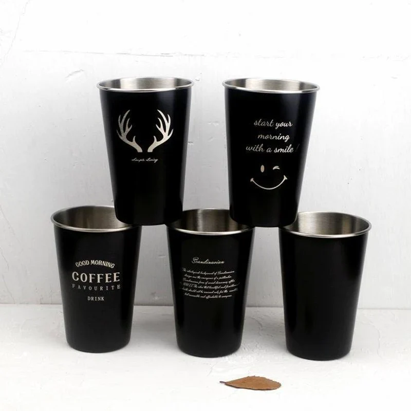 HULIANFU NorthernEurope Ins Industry Style 304 Stainless Steel Spray Paint Beer Cup Cold Water Drinks Cup Household Office Use Gargle Cup - Deanwangkt