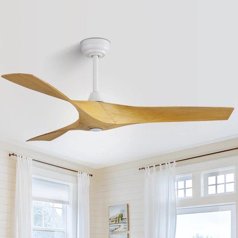 52 inch Modern Ceiling Fan without Lights, 3 Blades,Remote Control,Reversible Airflow - 52 inch