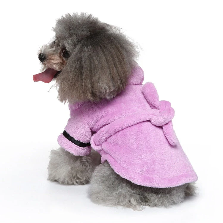 HULIANFU Pet Bathrob Dog Pajamas Sleeping Clothes Soft Pet Bath Drying Towel Clothes winter Warm pajamas for Puppy Dogs Quick Drying - Deanwangkt