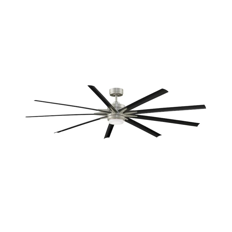 Odyn - 84 inch - Brushed Nickel with Black Blades and LED Light Kit