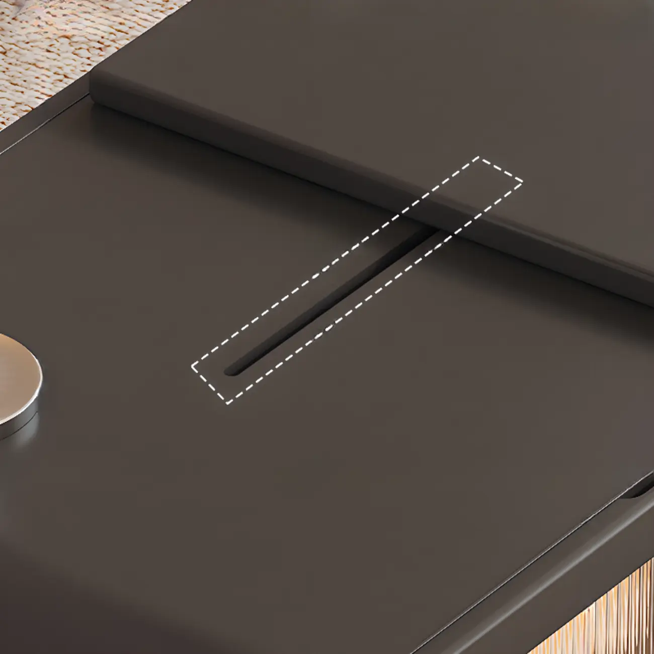 Adjustable Tabletop Modern Wood Side Table with Wheels