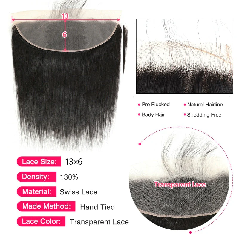 HULIANFU Queenlife 40 42 Inch Straight Human Hair Bundles With 13x4 Frontal Pre Plucked Brazilian Virgin Hair Lace Frontal With 3 Bundles - Deanwangkt