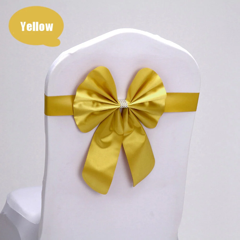 HULIANFU Wedding Ceremony Decor 10 Pieces Red Blue Already Bow Tie Hotel Banquet Chair Sash Band Conference Event Birthday Party Favor - Deanwangkt
