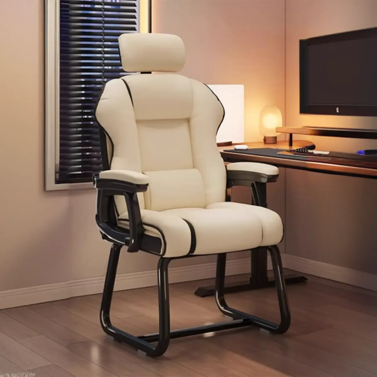 Yellow High-Back Leather Ergonomic Executive Chair