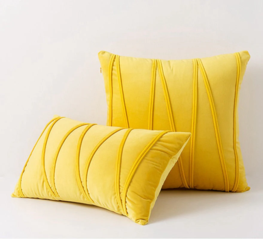 HULIANFU Inyahome New Art Velvet Yellow Blue Pink Solid Color Cushion Cover Pillow Cover Pillow Case Home Decorative Sofa Throw Decor - Deanwangkt