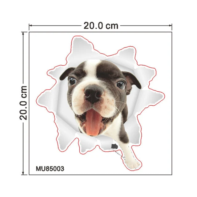 HULIANFU 2026  3D Lovely Pet Self-adhesive Wallpaper Children Living Room Bathroom Toilet Decals Mural Tattoo - Deanwangkt