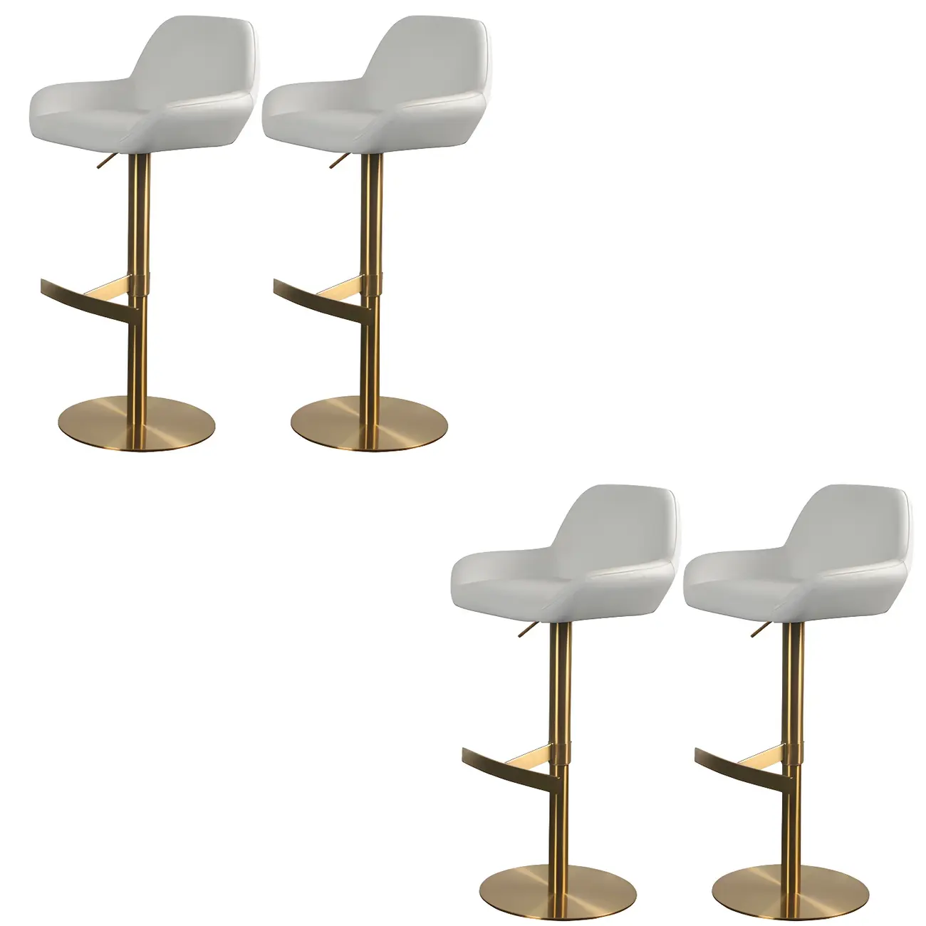 Glossy Metal Bucket Swivel Adjustable Bar Stools