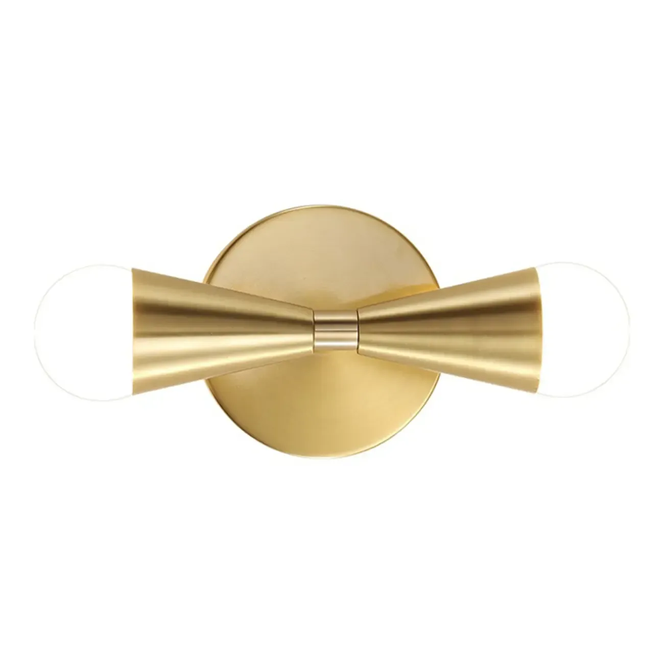 Elegant Straight 2-Light Wall Light Fixture in Gold