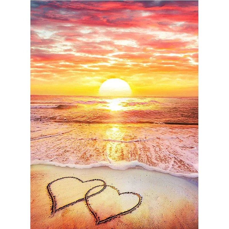 HULIANFU Sunset Scenery DIY 5D Diamond Painting Full Round Drill Mosaic Landscape Diamond Embroidery Picture Rhinestone Home Decor Gift - Deanwangkt