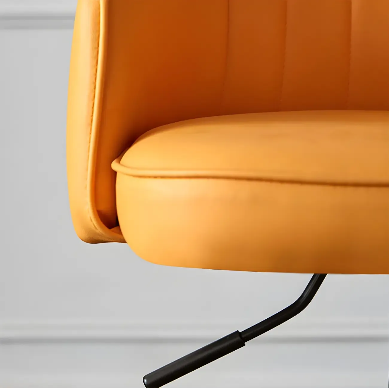 Swivel Upholstered Adjustable Height Home Armed Barstool with Metal Base