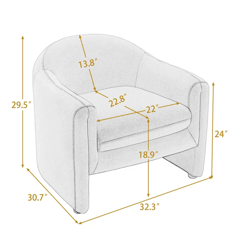 Modern 32.3 wide Upholstered Accent Chairs Set of 2