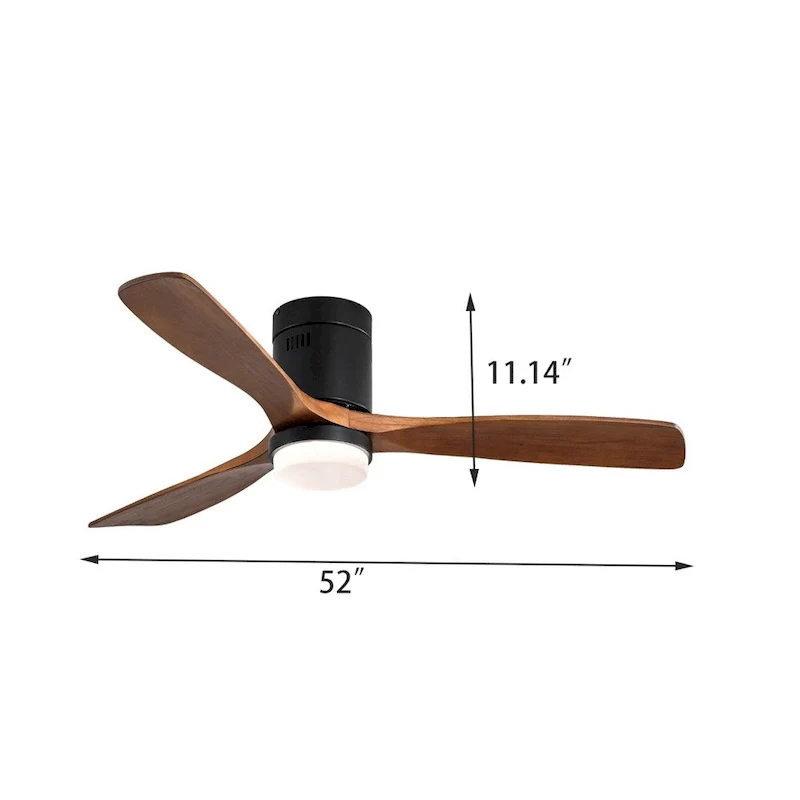 Ceiling Fan Light with 3 Wood Noiseless Fan Blade