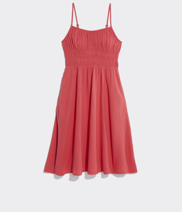 Seastitch Double Gauze Smocked Cover-Up