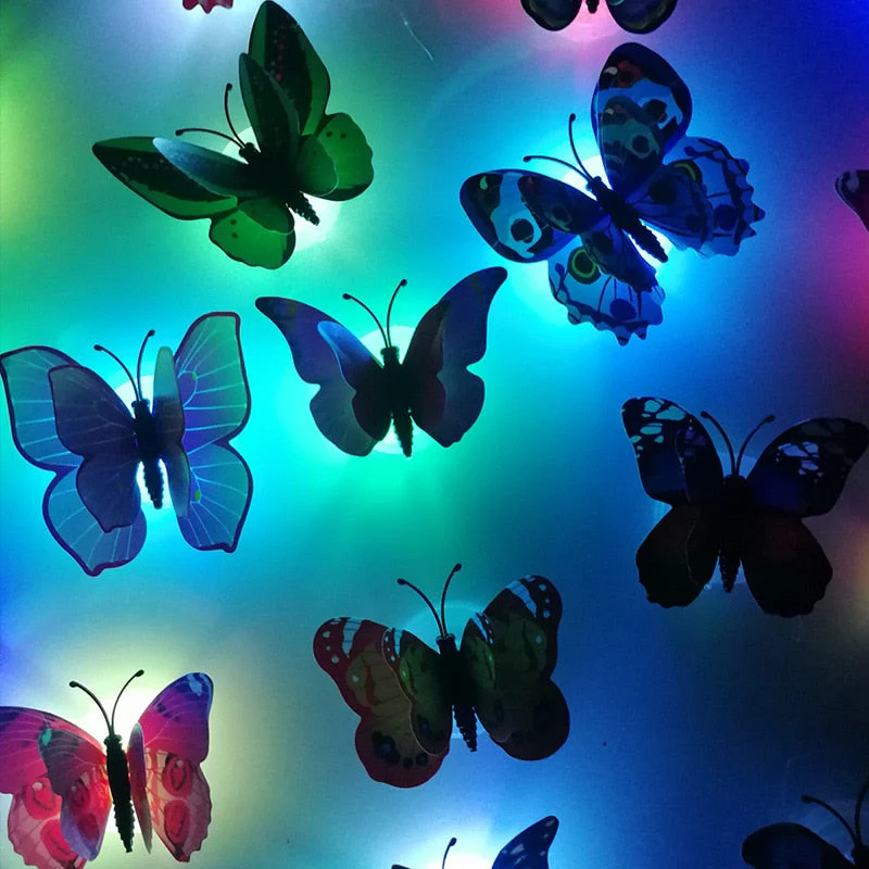 HULIANFU PheiLa LED Butterfly Lights Colorful Luminous Night Light Electron Powered for Wedding Decoration Stickers Child Small Gifts - Deanwangkt