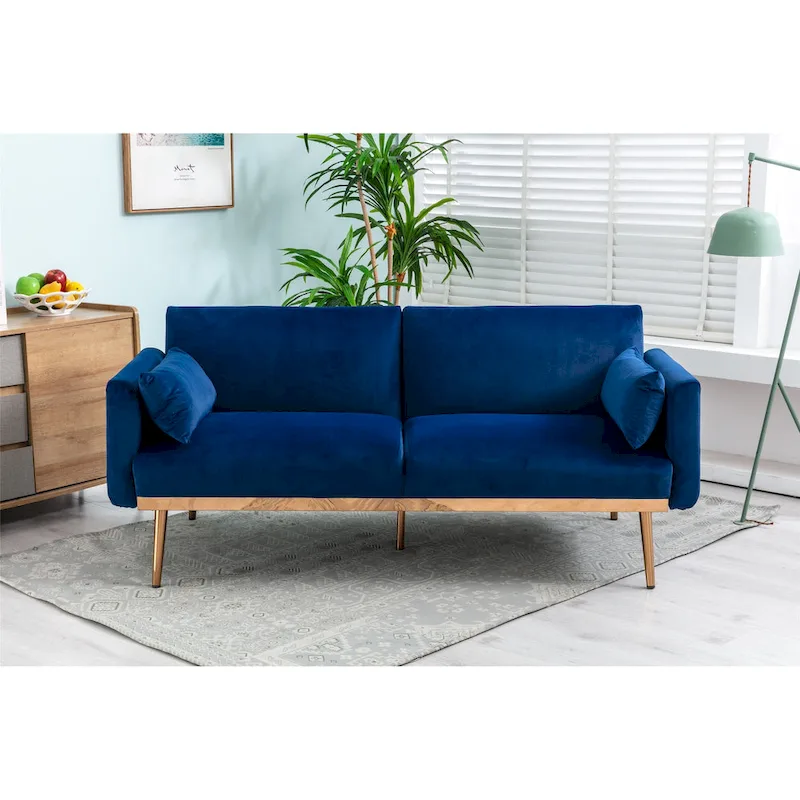 Velvet Upholstered Convertible Loveseats Sleeper Sofa