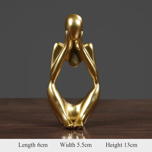 HULIANFU Thinker Statue Abstract Figure Sculpture Mini Character Statue Ornaments For Home Desktop Furnishings Home Decor Birthday Gift - Deanwangkt