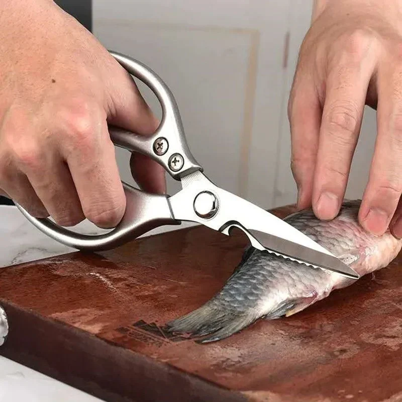 HULIANFU Multifunctional Kitchen Tools Kitchen Scissors Stainless Steal Meat Vegetable Cutting Scissors Chicken Bone Scissor Can Opener - Deanwangkt