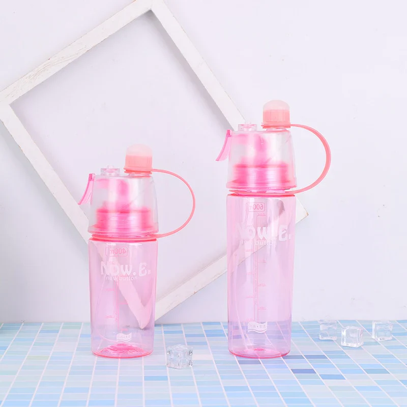 HULIANFU New 400/600Ml 3 Color Solid Plastic Spray Cool Summer Sport Water Bottle Portable Climbing Outdoor Bike Shaker My Water Bottles - Deanwangkt