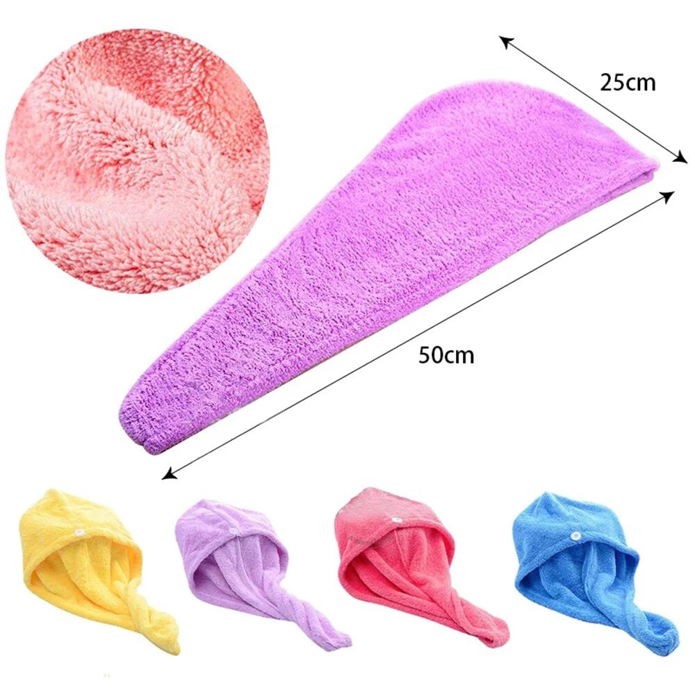 HULIANFU Rapid Drying Hair Towel Microfiber Soft Skin Friendly Warp Hat Quickly Hair Drying Cap Bath Tool Shower Towel Women Lady Toallas - Deanwangkt