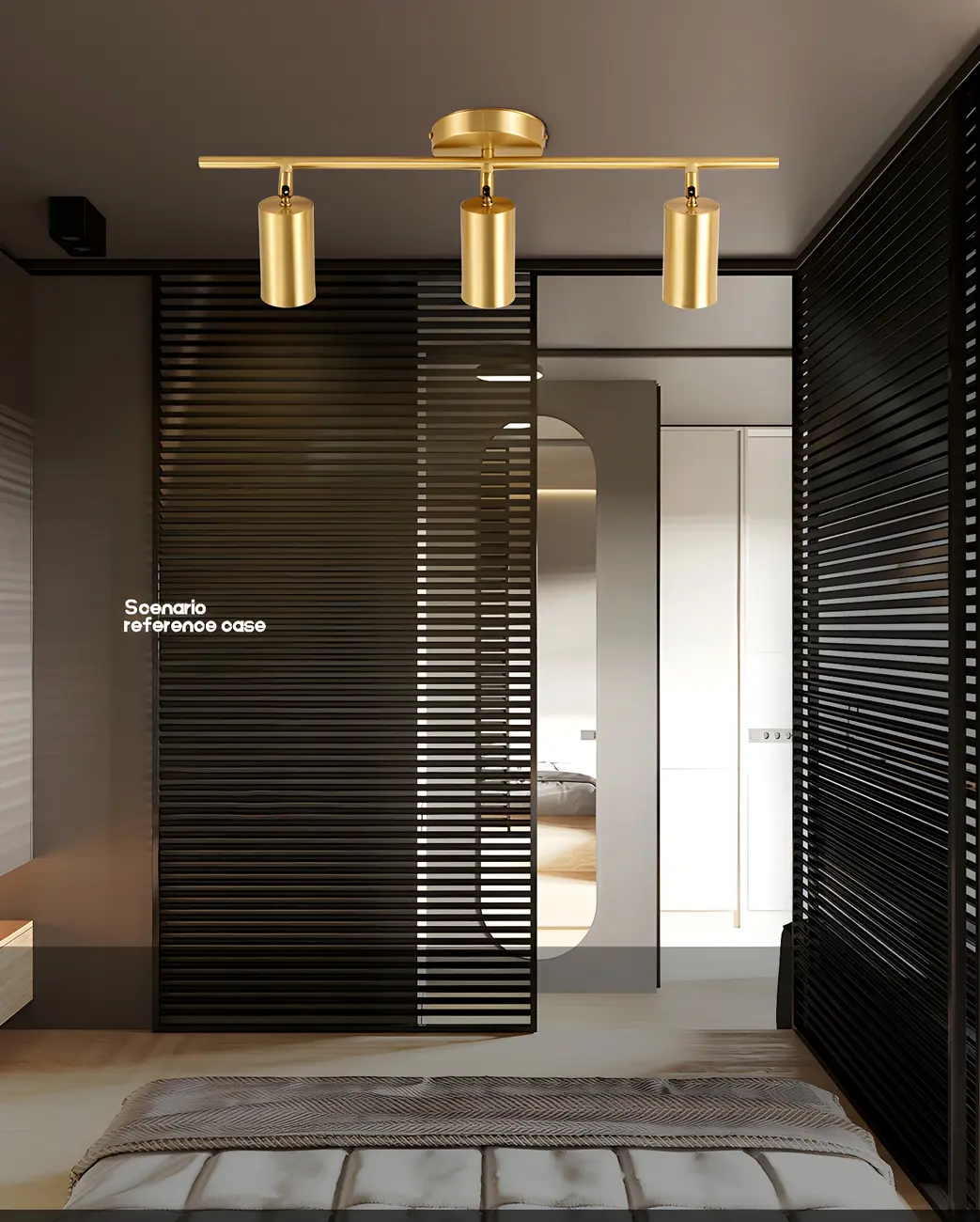 4 Light Gold Track Lighting with Adjustable Heads