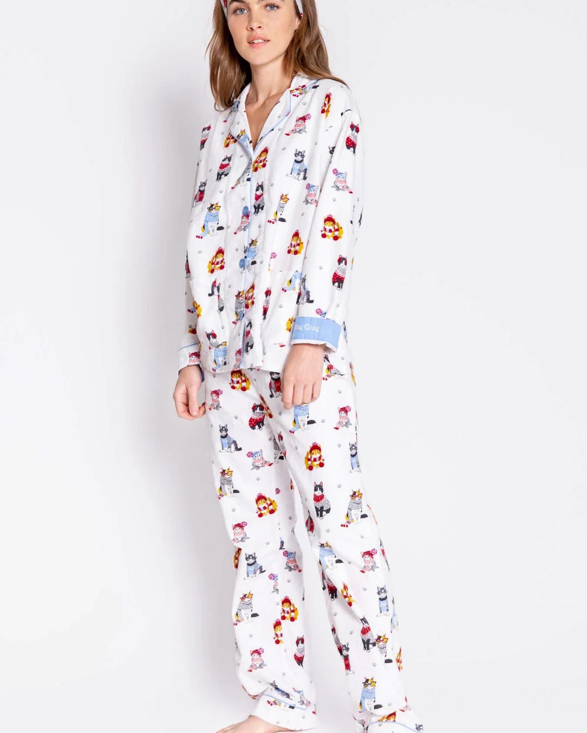 PJSawage autumn and winter warm thickened brushed pajama set, soft cotton women's maternity confinement wear homewear pjs