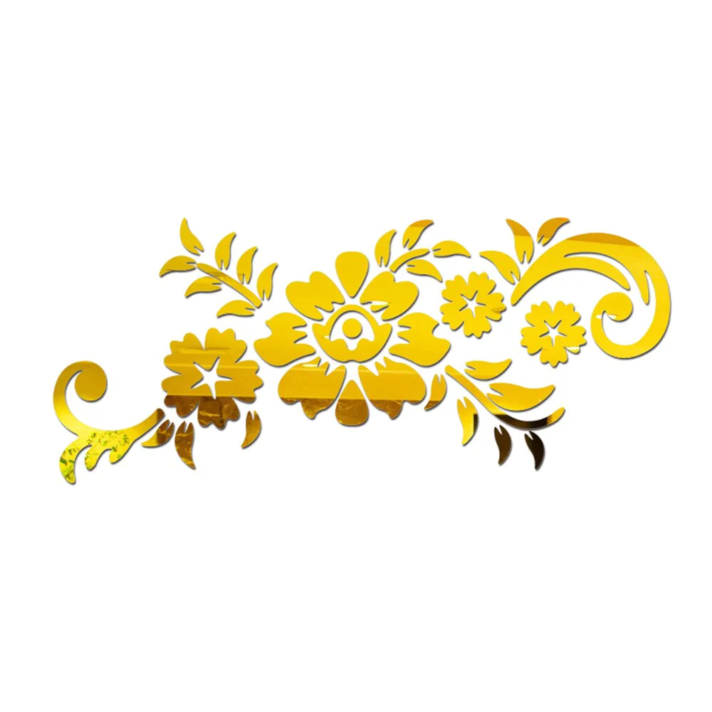 HULIANFU New Flowers Leaf Wall Sticker DIY Stickers Mirror Stickers Decal  For Living Room Bedroom Bathroom Nordic Decor Vanity Small Mir - Deanwangkt