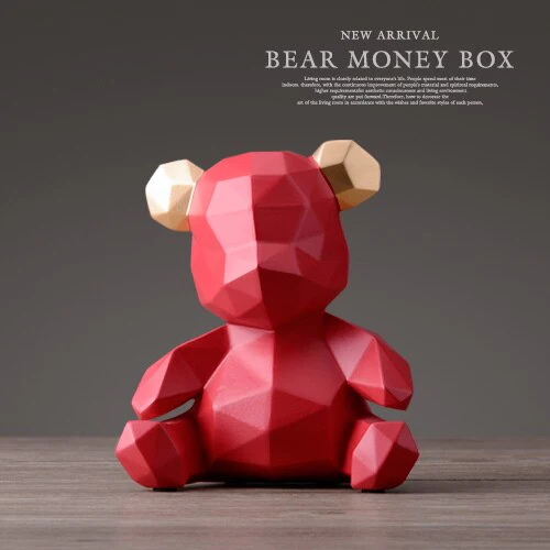 HULIANFU Piggy Bank Teddy Bear Figurines Money Box Gift Wedding Storage Box Money For Children Coins Holders Box Kids Toy Coin Bank - Deanwangkt