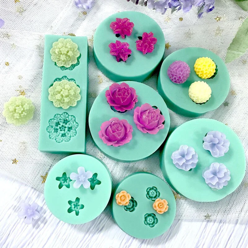 HULIANFU New Mini Flowers Series Silicone Mold DIY Handmade Fondant Cake Baking Chocolate Sugar Cake Tool Resin Polymer Clay Making Mould - Deanwangkt