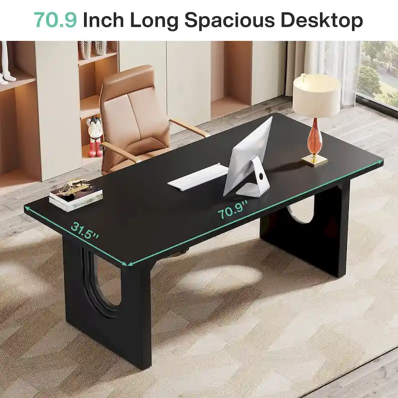 70.9-Inch Large Executive Desk, Modern Simple Office Computer Desk