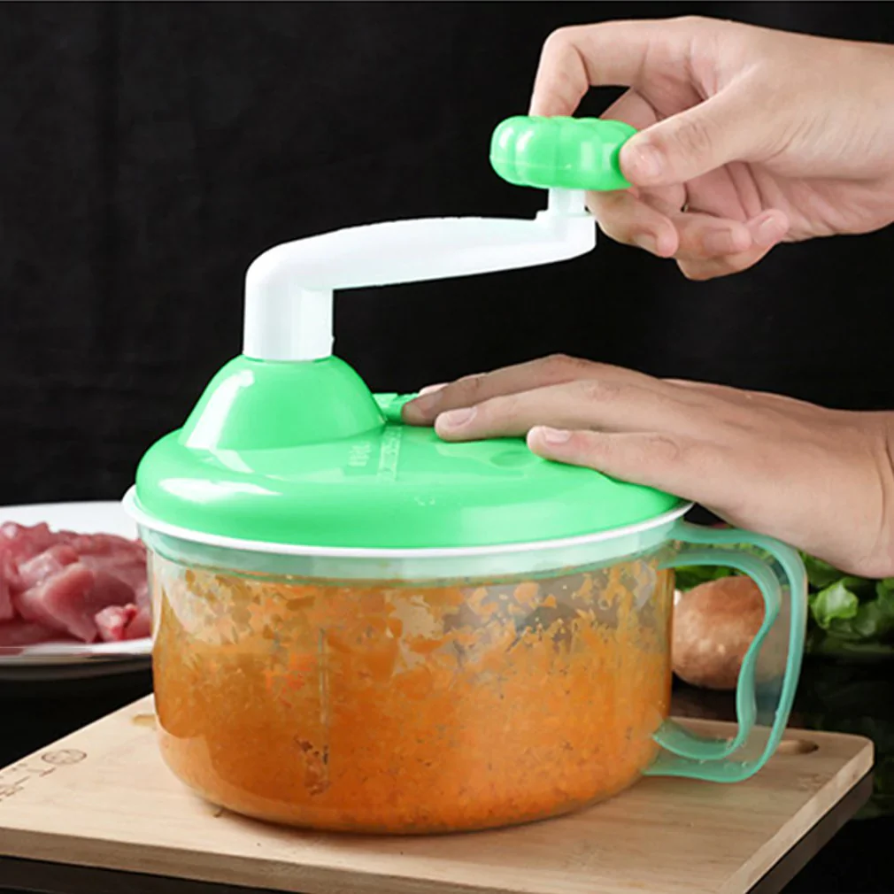HULIANFU NEW Powerful Manual Meat Grinder Hand-power Food Chopper Mincer Mixer Blender to Chop Meat Fruit Vegetable Nuts Herbs - Deanwangkt