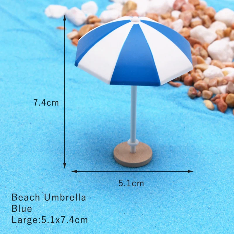 HULIANFU Ocean Beach Style Miniatures Artificial Sunshade Umbella Chair Anchor Micro Landscape For Garden Pastoral DIY Accessories Decor - Deanwangkt