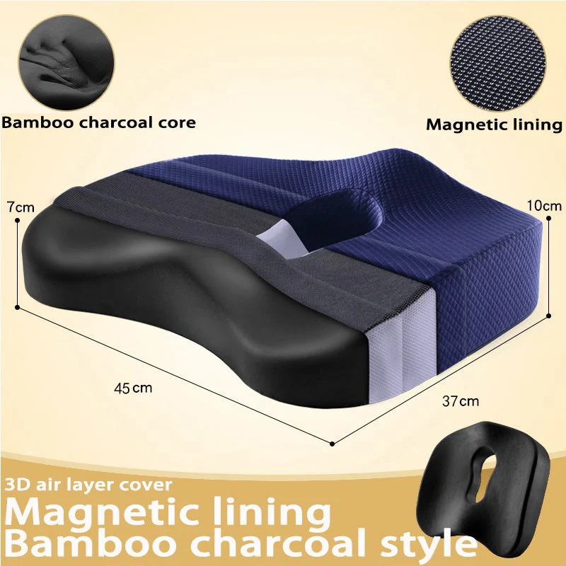 HULIANFU Memory Foam Seat Cushion Orthopedic Pillow Coccyx Office Chair Cushion Car Seat Pillow Wheelchair Massage Vertebrae Seat Pad - Deanwangkt
