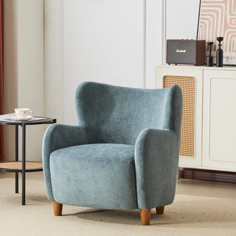 Bacho Fabric Wingback Accent Chair by Christopher Knight Home