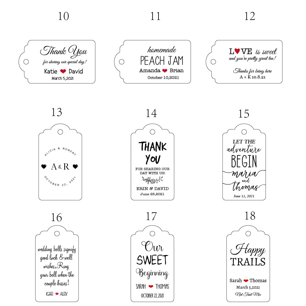 HULIANFU J13 200 pieces of 3.5x6.2cm kraft paper white cardboard wedding label custom love gift lover couple bottle wedding - Deanwangkt