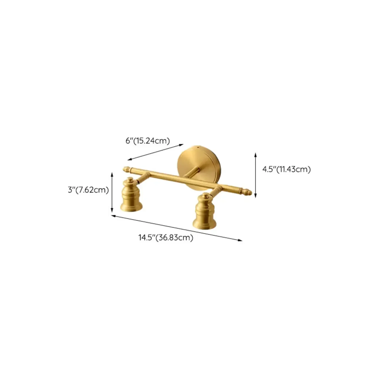 Antique Copper Gold Bath Vanity Light Fixture Hardwired