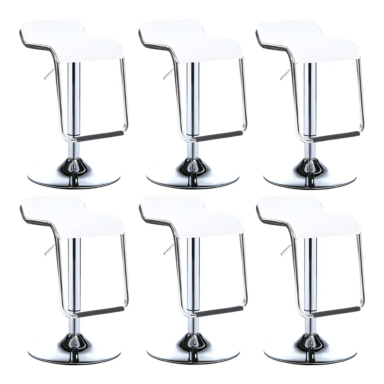 Modern Pedestal Swivel Bar Stool Adjustable Height Low Back Faux Leather