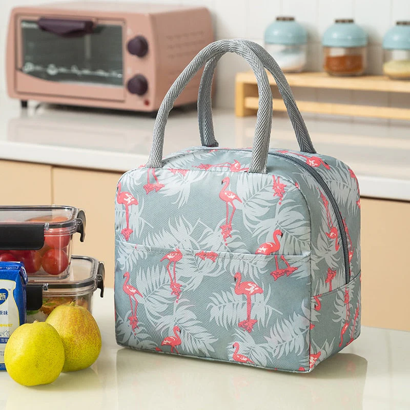 HULIANFU Portable Lunch Bag Lunch Box Thermal Insulated Canvas Tote Pouch Kids School Bento Portable Dinner Container Picnic Food Storage - Deanwangkt