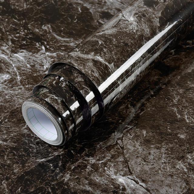 HULIANFU Wokhome Self Adhesive PVC Waterproof Oil-Proof Marble Wallpaper Contact Paper Wall Bathroom Kitchen Furniture Renovation Sticker - Deanwangkt