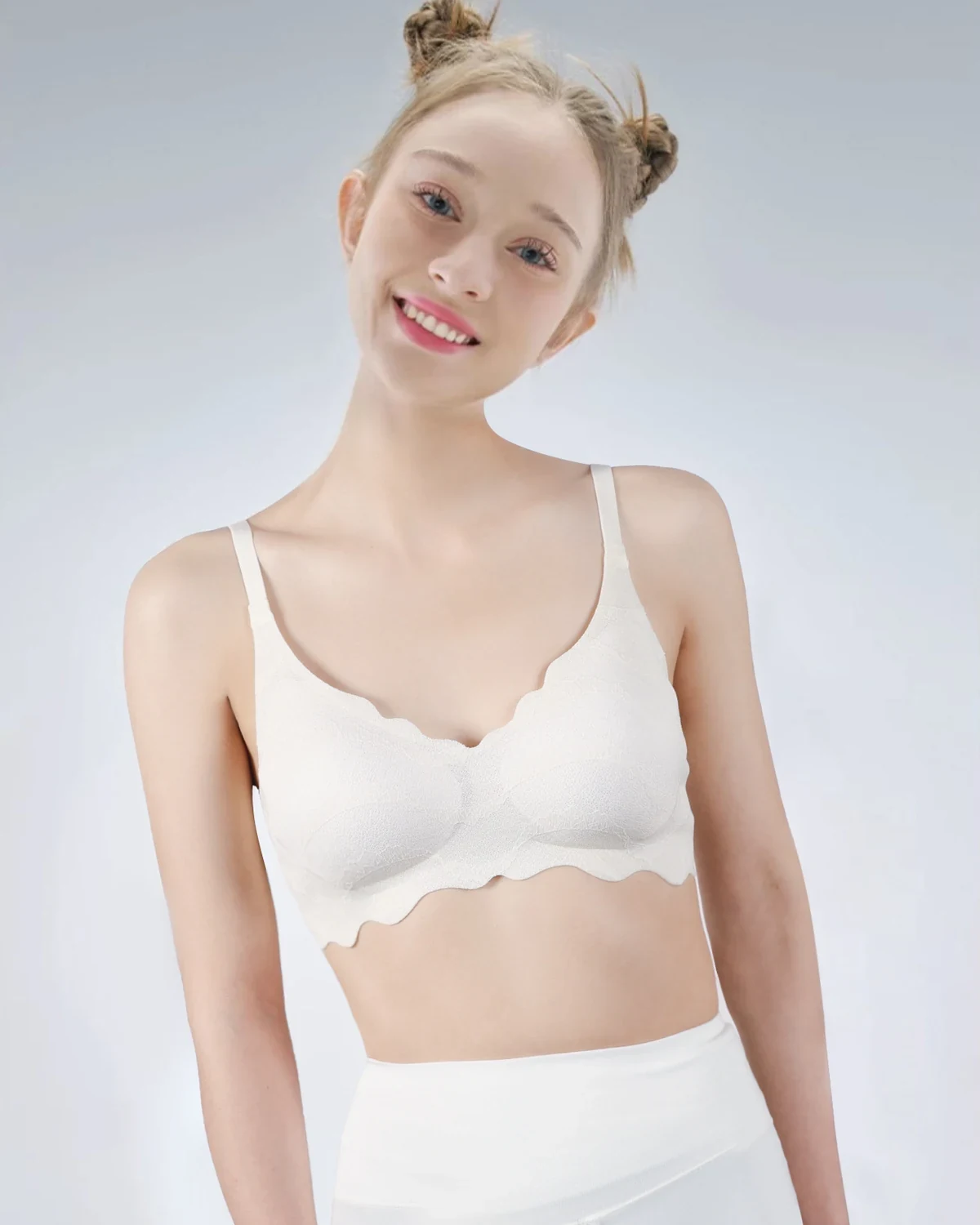 French Wave Jelly Strip Wireless Lightweight Bra for Women, Mulberry Silk Modal Blend Lining Underwear