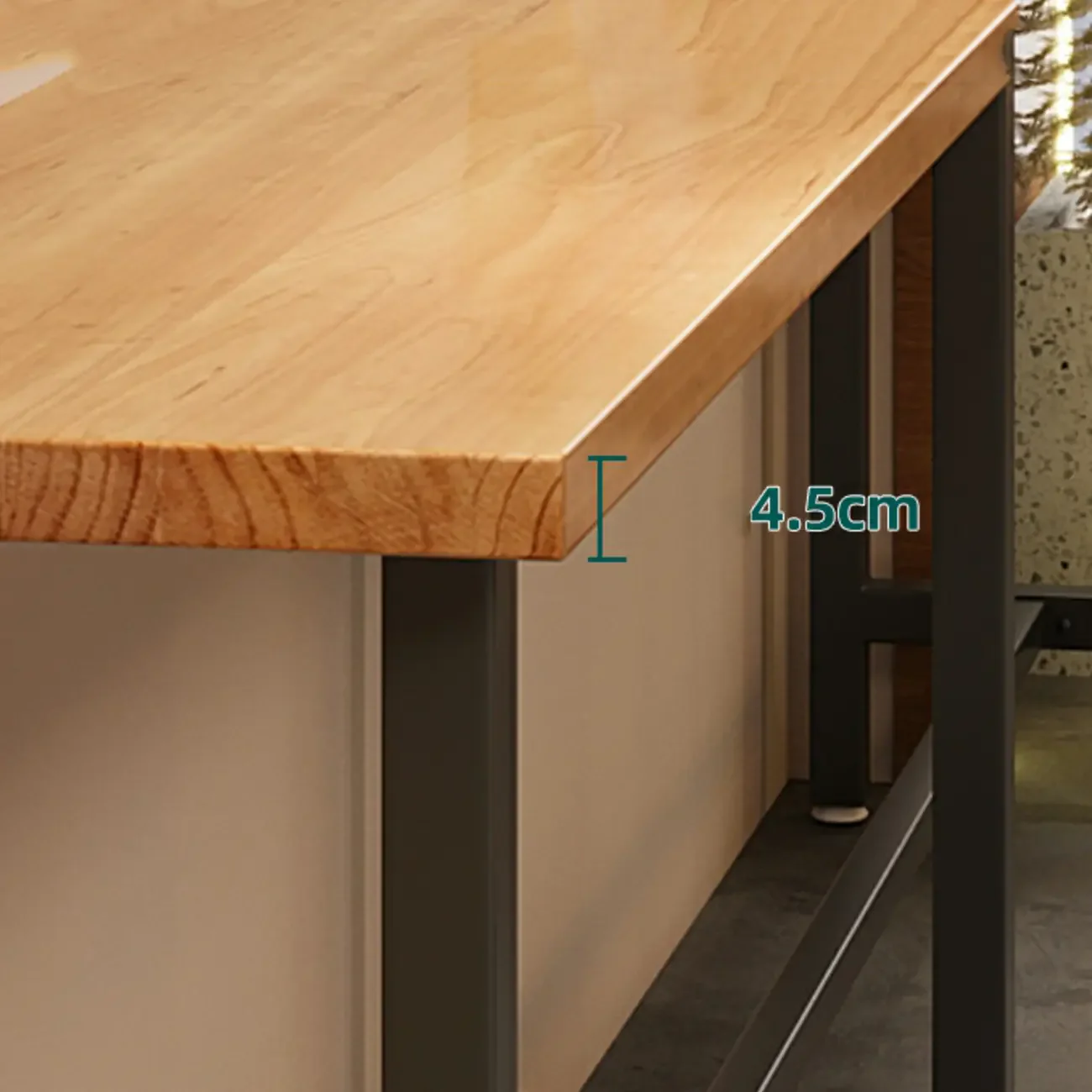 Antique Solid Wood Trestle Base Pub Table