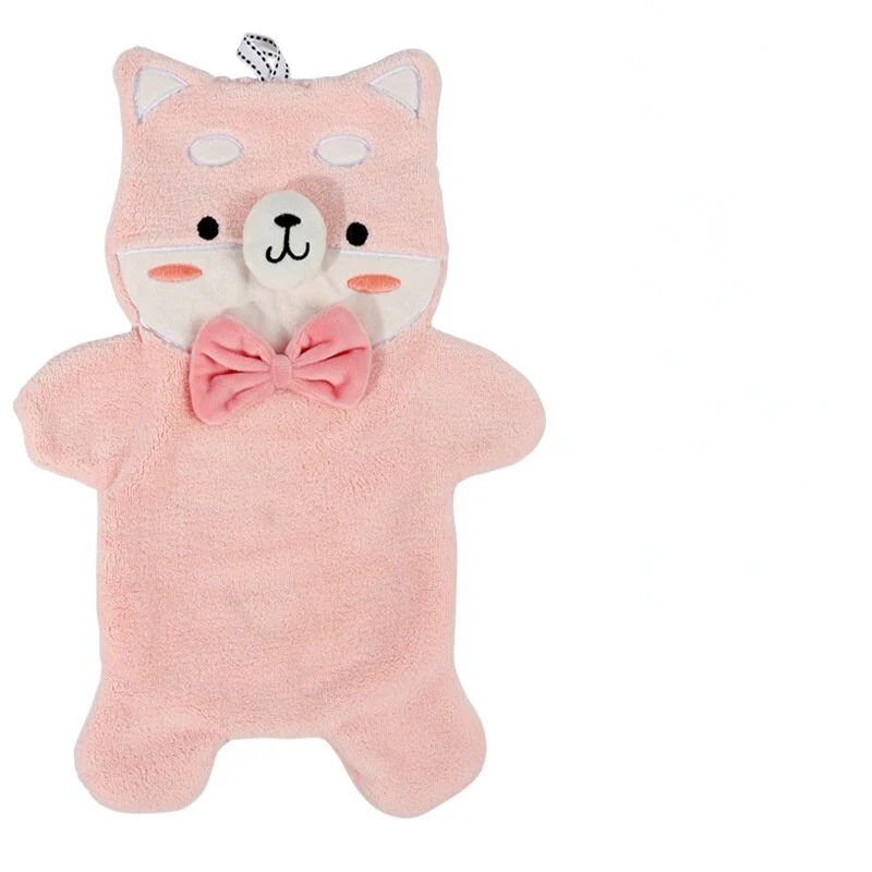HULIANFU Lovely Cartoon Handkerchief Towel Hanging Absorbent Coral Velvet Wipe a Towel Household Kitchen Quick Drying Hand Cloth - Deanwangkt