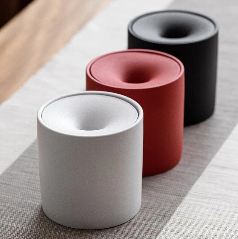 HULIANFU Stoneware ashtray with lid living room coffee table decoration Anti-ash portable ashtray Home Hotel Office Supplies/Gifts - Deanwangkt