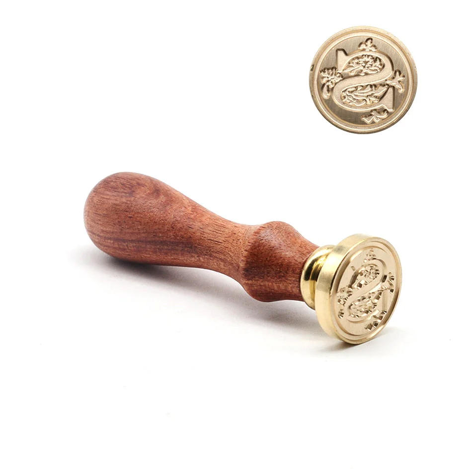 HULIANFU Retro Wood Stamp Classic 26 Letter A-z Alphabet Initial Sealing Wax Seal Stamp Ancient Seal Post Decorative Antique Stamp Gifts - Deanwangkt
