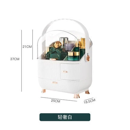 HULIANFU Large Capacity Makeup Organizer Cosmetic Storage Box Drawer Type Desktop Finishing Rack Dustproof Lipstick Beauty Mask Case - Deanwangkt