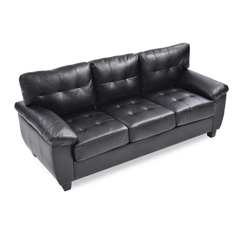 Gallant 78 in. W Flared Arm Faux Leather Straight Sofa - 33L x 78W x 35H