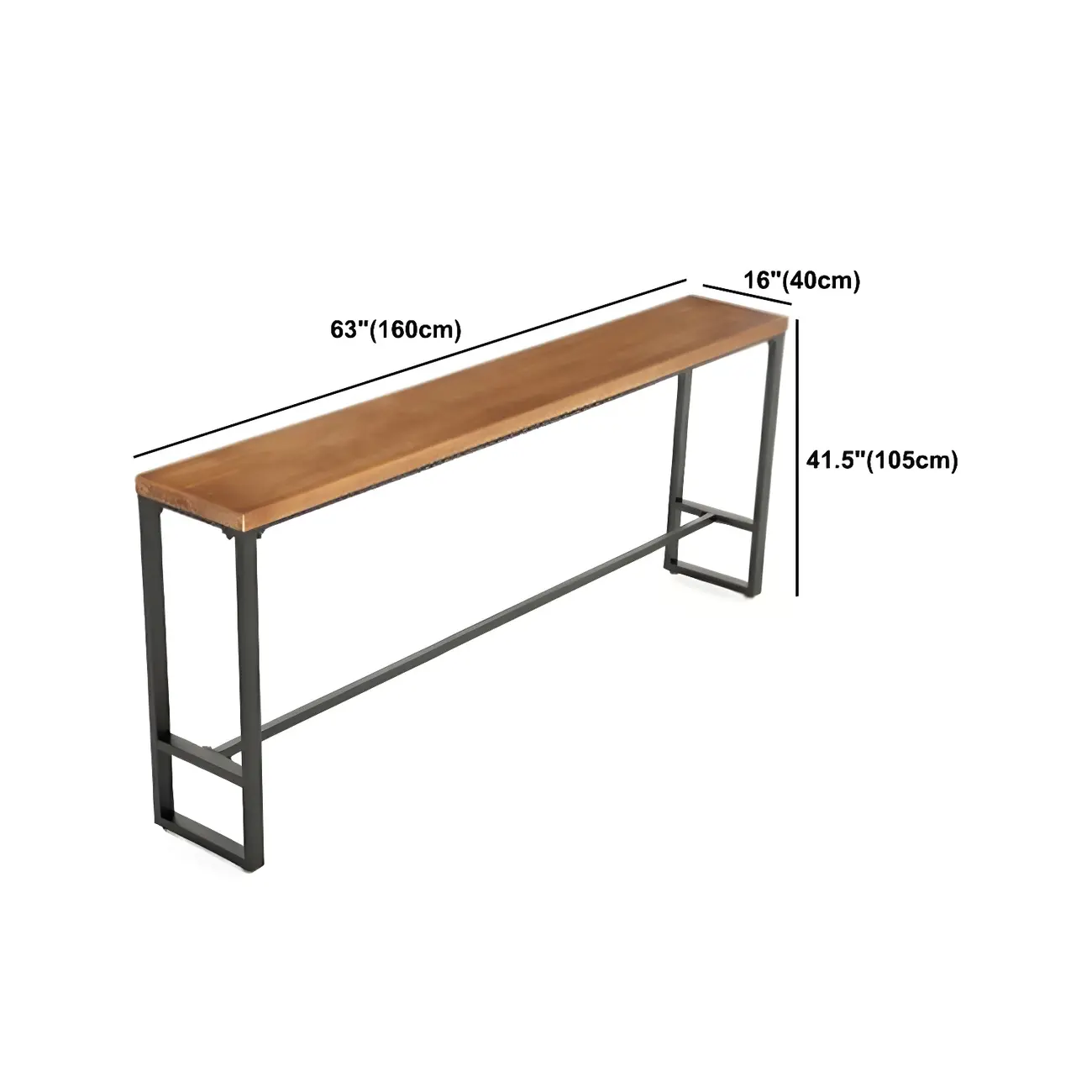 Rectangular Brown Wooden Bar Height Bar Set