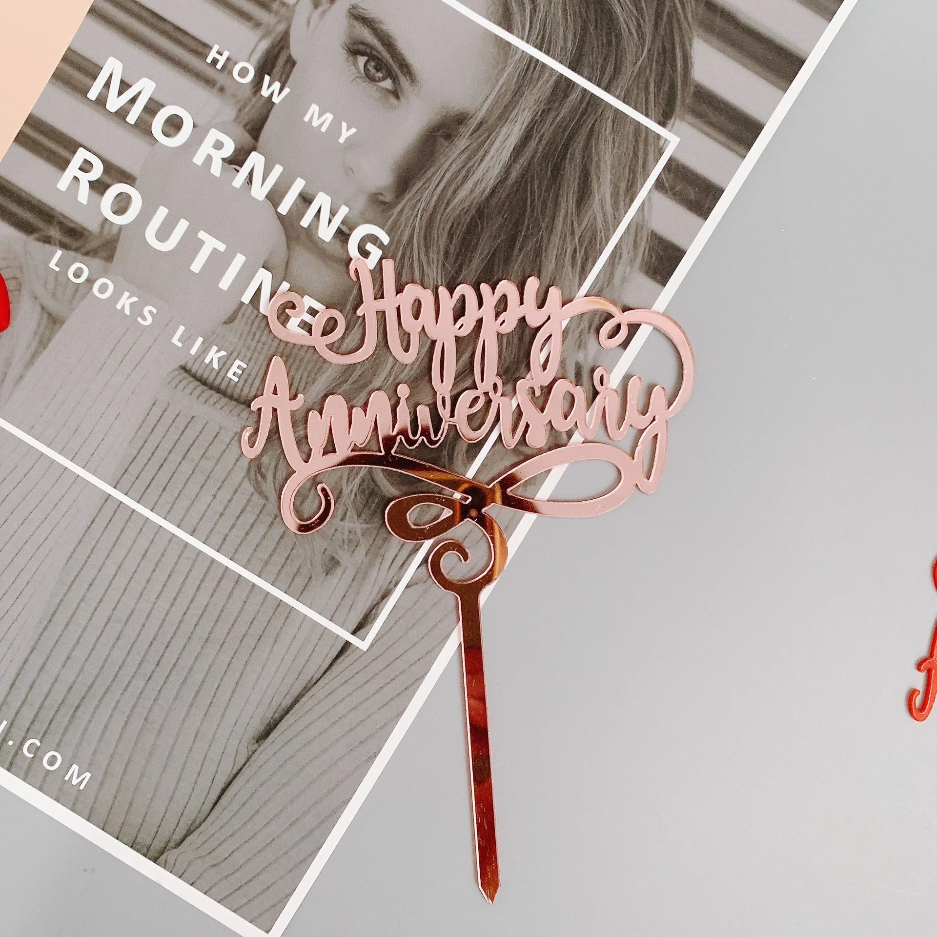 HULIANFU Wedding Cake Topper Acrylic Bride to be Cake Decorations Mariage Anniversary Birthday Party Baking Dessert Cake Top Flag Cupcake - Deanwangkt
