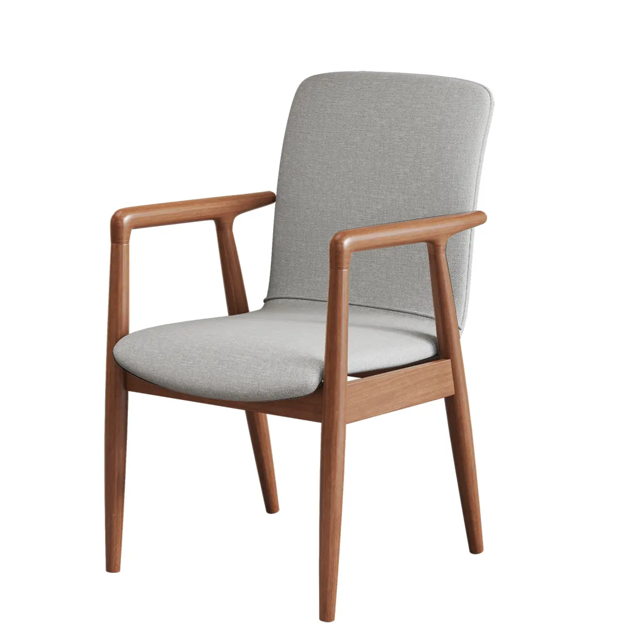 Modern Wood Faux Leather Upholstered Dining Armchair